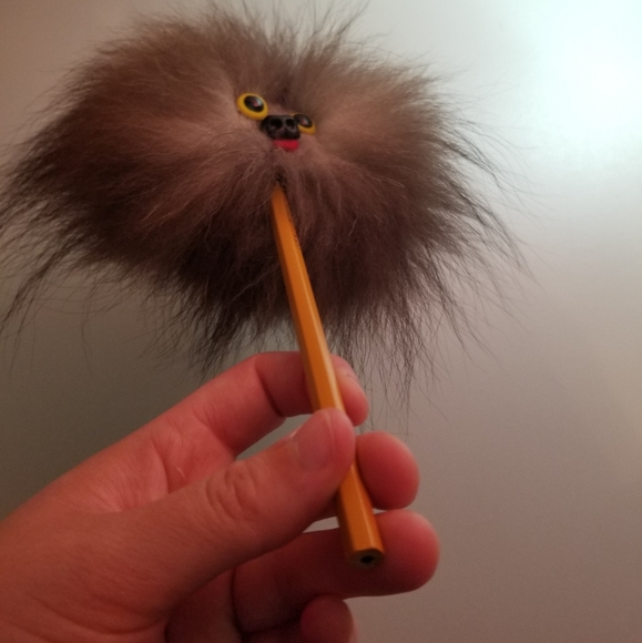 Vintage Fuzzy Dog Pencil Topper - Picture 4 of 6